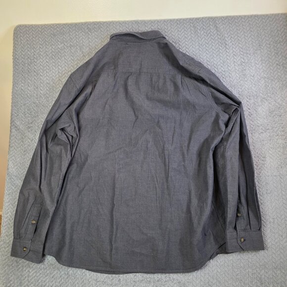 Carhartt Relaxed Fit Button Up Shirt 2XL Gray Long Sleeve Workwear S202 BKC 100% - Picture 7 of 7